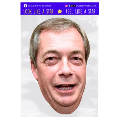 Nigel Farage Mask Politician Face Masks UK UKIP - Image 1 of 4