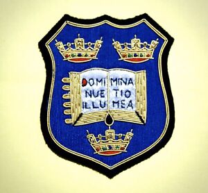 Oxford Bullion Crest Blazer Badge on Black Felt