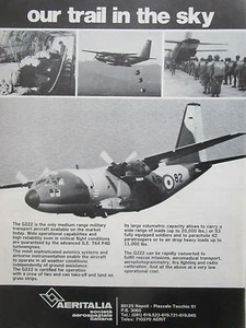 1981-4 PUB AERITALIA G 222 ITALIAN AIR FORCE PARATROOPERS TRANSPORT AIRCRAFT AD - Picture 1 of 1