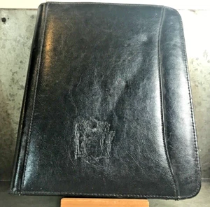 Vintage New Jersey State Issue Seal Logo Black Pad-folio Organizer 12.5 x 10" - Picture 1 of 8