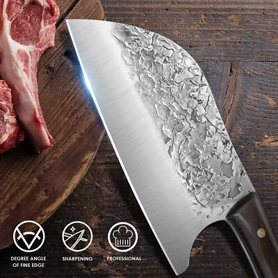 Cuchillo de carnicero serbio forjado a mano cuchillo de chef de cocina cuchillo para cortar carne Foto 1 de 4