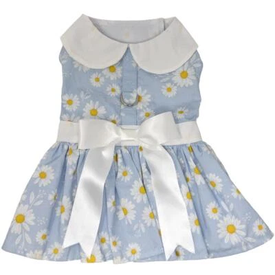 Doggie Design Blue Daisy Dog Dress with Matching Leash - Image 1 of 3