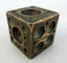 Antique Old Rare Unique Dice Shape Heavy Bell Metal Bronze Die Seal Stamp Mold