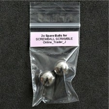  SCREWBALL SCRAMBLE Ball - 2x Replacement Metal Steel Ballbearing +BAG Tomy Game