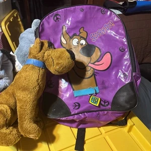 Vintage Cartoon Network Vinyl lila Scooby-Doo Büchertasche mit Scooby Plüsch - Bild 1 von 7
