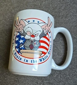 Tazza Pinky & the Brain Warner Bros 1996 Elezioni Metti un cervello alla Casa Bianca - Foto 1 di 4