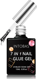 7 in 1 Colla per Unghie Finte Extra Forte, 15Ml Sette in Uno Nail Glue, Gel Rubb - Foto 1 di 12