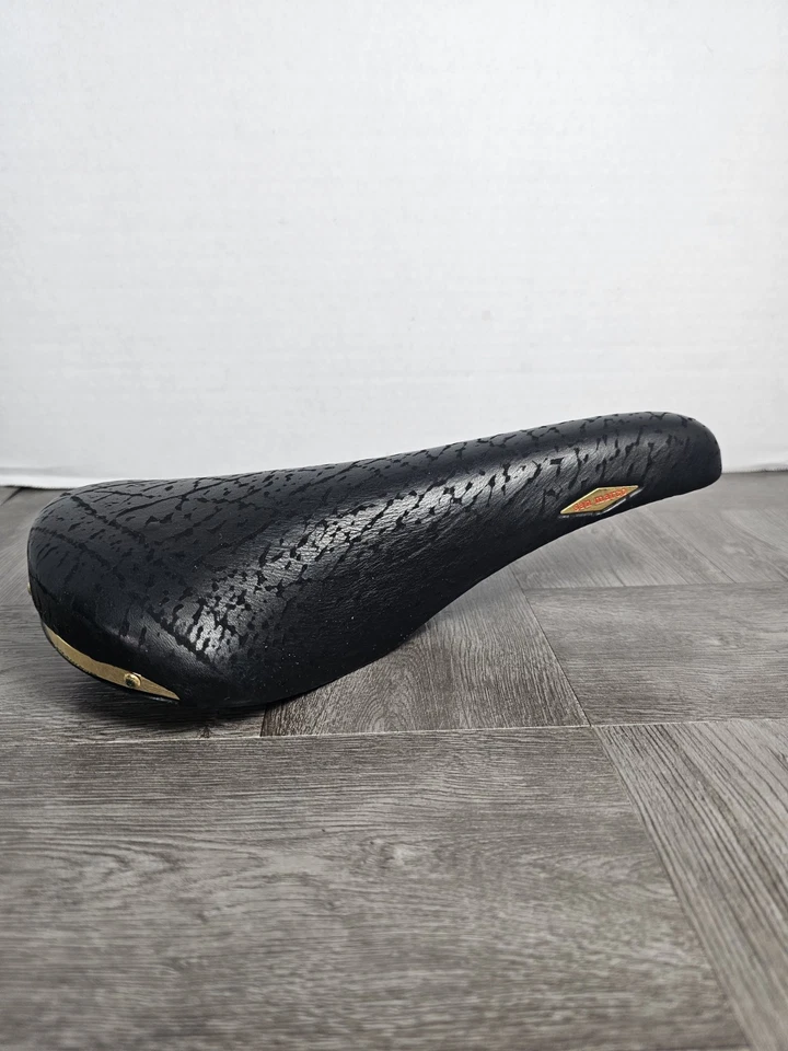 Sillín de bicicleta de carretera vintage SELLE SAN MARCO ROLLS cuero grano búfalo negro Foto 1 de 4