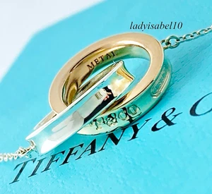 Tiffany & Co. Rubedo Gold Silver 1837 Interlocking Circles Necklace w/ Box  16" - Picture 1 of 15