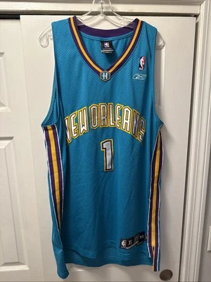 Camiseta deportiva de baloncesto cosida Reebok NBA Baron Davis New Orleans Hornets verde azulado XL Foto 1 de 4