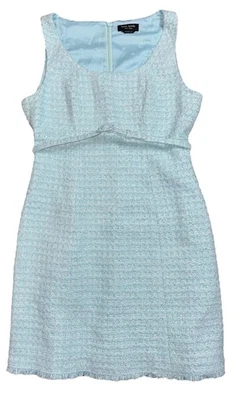 Vestido de tweed con cinturón Kate Spade azul claro piscina perfecto talla 10 Foto 1 de 4