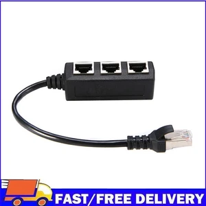 RJ45 Ethernet Cable Splitter Adapter 1 Male to 3 Female LAN Network Extension - Afbeelding 1 van 12