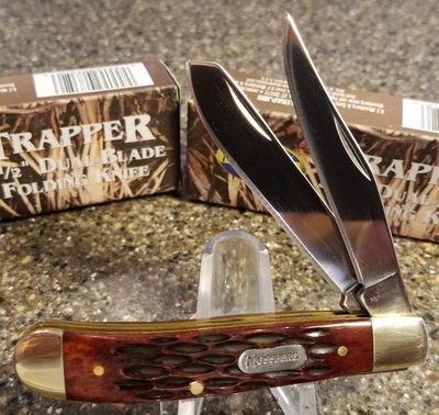 Mossberg, Mini Caçador Jigged Brown Bone, 3-1/2", 2 Lâminas, Descontinuado, 2002 - Imagem 1 de 4