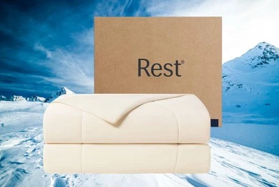 REST® Evercool® Cooling Comforter Ivory Queen 90”x90" SAVE ON AC OPEN READ