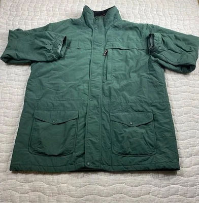 L.L.Bean Jacket Mens 2XL Tall Green Insulated Parka Coat Fleece Collar Zip Lined - Image 1 of 4