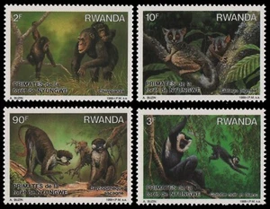Ruanda 1988 - Mi-Nr. 1389-1392 ** - MNH - Monos / Mono - Imagen 1 de 1