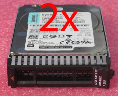 2x Lenovo SystemX 1.2TB 2.5" 10K SAS 12Gb/s G3HS HS 2.5" Internal HDD 00NA262 - Image 1 of 4