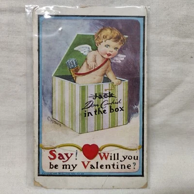 RARE Antique 1904 Postcard - Cupid "Will you be My Valentine" - Unposted - Image 1 of 4