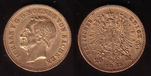 20 Mark Gold Sachsen "Johann" 1873, selten