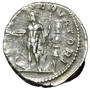 Elagabalus AR Denarius "Jupiter, Standards" Rome Good Very Fine - Picture 1 of 5