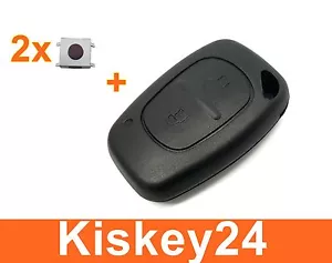 2Tasten Car Key for Renault Master Trafic Vauxhall Movano+2x Micro Push Button - Picture 1 of 2