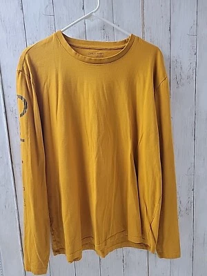 Calvin Klein Men's Long Sleeve T Shirt  Size XL Gold/Mustard Yellow W/Black Logo - Image 1 of 4