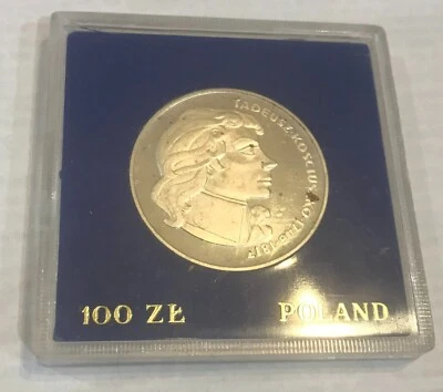 1976 Poland Silver Proof 100 ZL Tadeusz Kosciuszko-original holder - Image 1 of 2