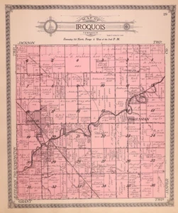 1916 Plat Map ~ IROQUOIS Twp., NEWTON Co., INDIANA - FORESMAN (15x17)-#004 - Picture 1 of 3