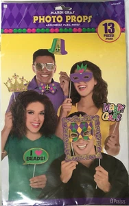 Kit de accesorios fotográficos favoritos de fiesta 13 piezas Mardi Gras multicolor (14+) - Imagen 1 de 2