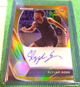 21/22 PRIZM DRAFT BASKETBALL ELYJAH GOSS ROOKIE SSP GOLD AUTO 8/10