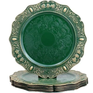 Green Charger plates 13 Inch Set of 6 Chargers for dinner plates Serve ware P... - Picture 1 of 7