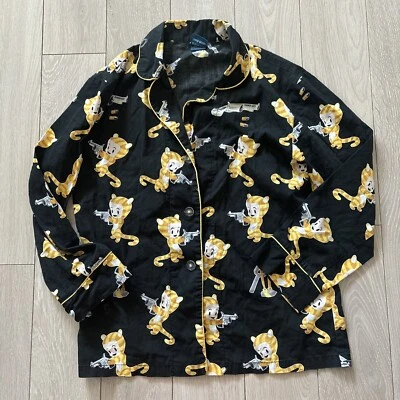 Vintage 2005 Gama-Go Gamago Tigerlily Pistol Sleepwear Shirt Black Top RARE - Image 1 of 4