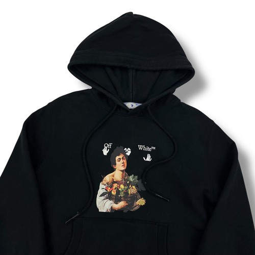 Felpa nera con cappuccio Off White Caravaggio ragazzo