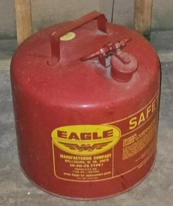 Eagle Gas Can 5 GALLON Safety Red ADVERTING METAL SIGN Vintage - Picture 1 of 4