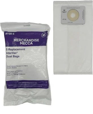 5 Pack #Y-08 Bags for InterVac H, F, RM, GH, GF – Premium Replacement - Image 1 of 3