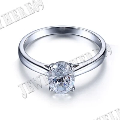 Moda Plata Esterlina Topacio Blanco Compromiso Boda Semi Montaje Anillo Joyería Foto 1 de 4