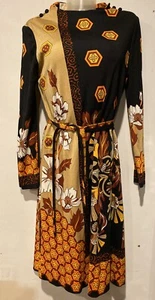 vintage 60's PAGANNE GENE BERK geometric floral dress M MINT - Picture 1 of 10