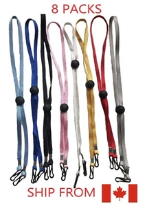 8 Pcs Hand free Anti Lost Face Mask Holder Mask Lanyard Ear Saver Strap Necklace - Picture 1 of 12