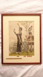 Gerahmte Gravur 1824 - Voltigeur et Chasseur - 54. RI. von linie nach colmar. - Bild 1 von 2