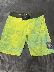 Pantaloncini RVCA Christian Fletcher uomo 30 tavola al neon bauli nuoto teschio surfista - Foto 1 di 5
