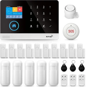 Sistema Di Allarme Di Sicurezza Domestica WIFI+GSM, Kit Allarme Fai Da Te Con Ri - Foto 1 di 12
