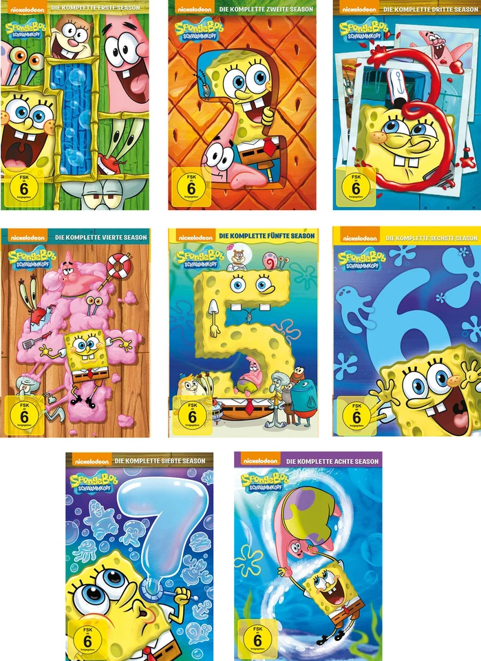 26 DVDs * SPONGEBOB SCHWAMMKOPF - SEASON 1+2+3+4+5+6+7+8 IM SET # NEU OVP + - Bild 1 von 1