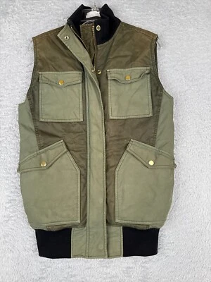 Chaleco J.Crew Para Hombres Extra Pequeño Verde Acolchado Cremallera Completa Exterior Caza Pesca Campamento Foto 1 de 4