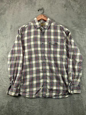 Tre Vero Three Truths Italy Shirts Mens Medium Button Up Blue Plaid Long Sleeve - Image 1 of 4