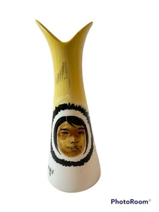 Vintage Sascha Brastoff Mid Century Modern Inuit Eskimo Alaska Vase 8” Signed - Picture 1 of 6