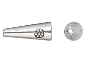 Cono, 20 tapas de cuentas de peltre de plata antiguo 21x8 mm con identificación de 6 mm - Imagen 1 de 3