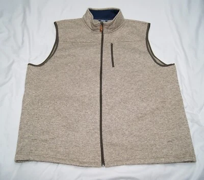 izod Chaleco Polar Hombre 2XL XXL 3 Bolsillos Total Beige Cremallera Completa Foto 1 de 4