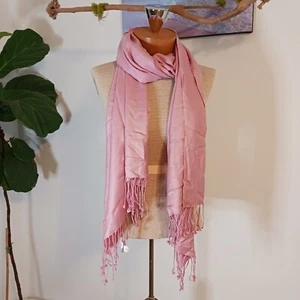 Womens Shawl Rayon Pink Fall Winter Beachy Cottagecore Balletcore - Picture 1 of 6