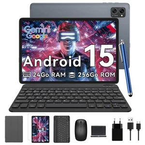 T20 Android 15 Tablette avec Clavier - 24 Go+ 256 Go2To TF Octo-Core T60610 P... - Photo 1/8