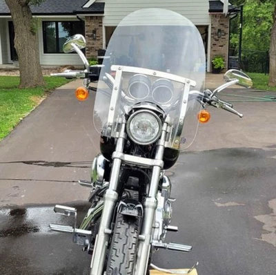 18"x16" Windscreen Windshield For Harley Davidson Dyna Softail Sportster King - Image 1 of 4